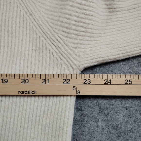 Babaton Aritzia Wool Linen Blend Ribbed Button Cardigan Cream Large - Picture 6 of 10